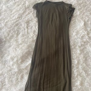 Olive green body con dress